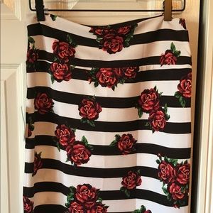 Lularoe Cassie roses and stripes